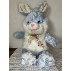 Kids of America Easter Bunny Rabbit Plush Stuffed Animal Large Blue Vintage